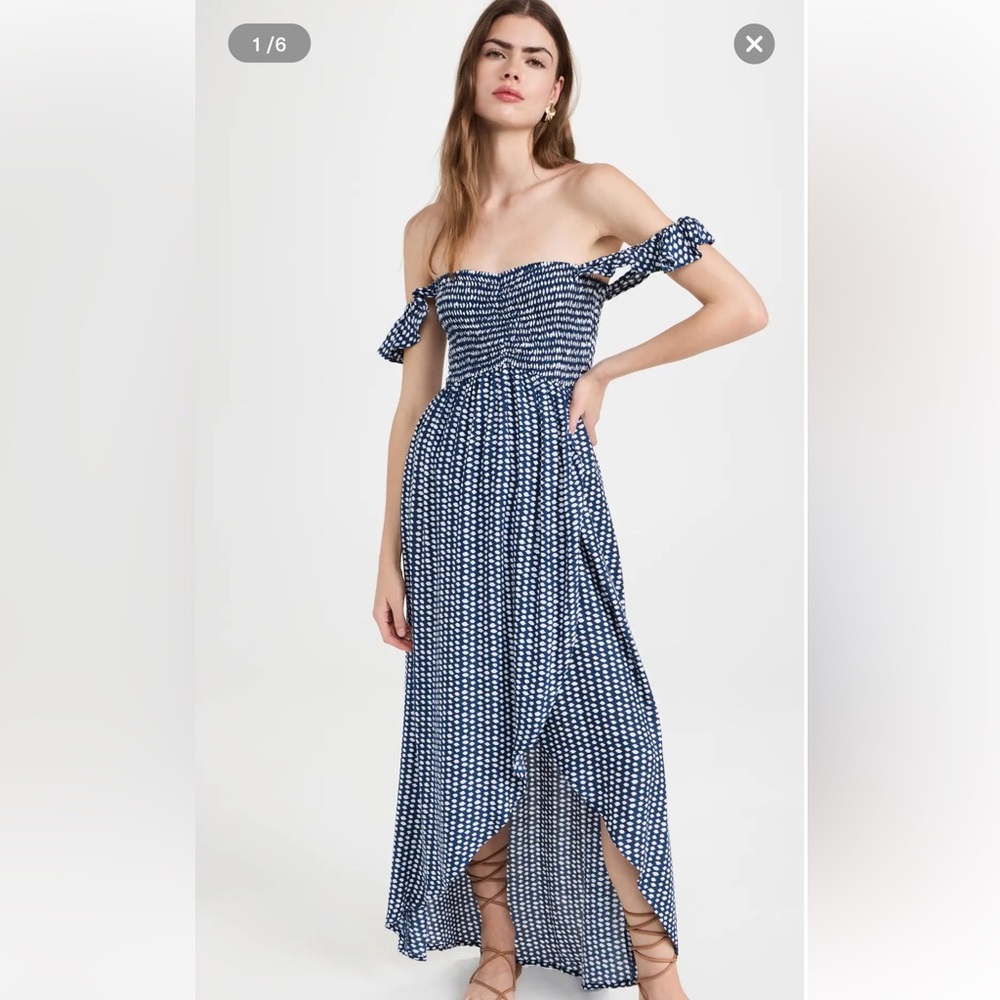 Tiare Hawaii Paradise Maxi Dress in Sleet Navy/White, One Size